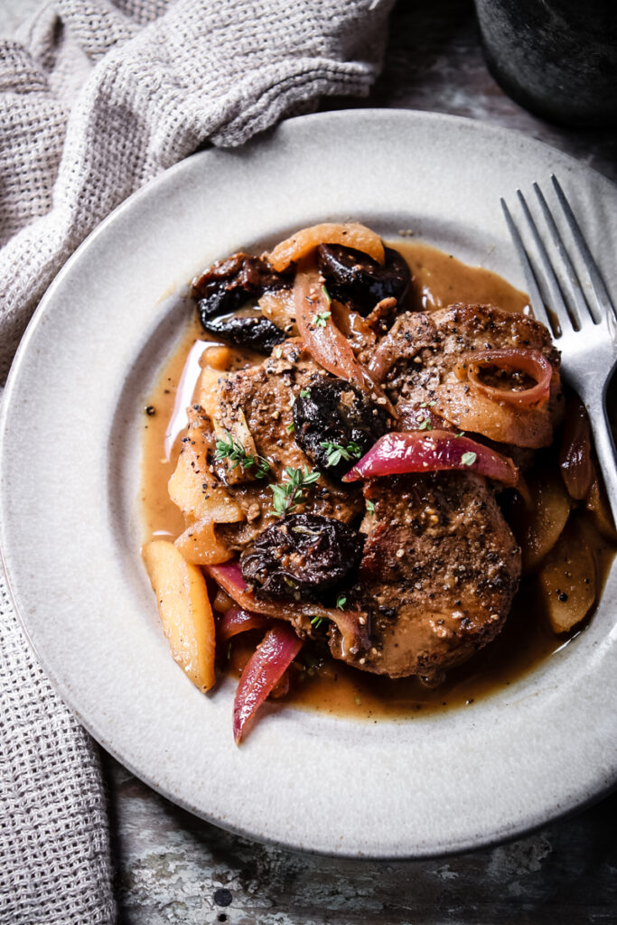 French Country Pork with Apples & Prunes 