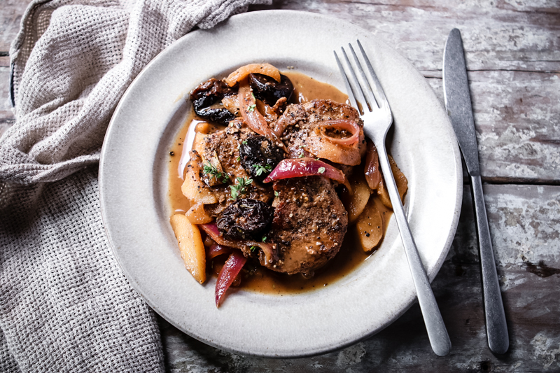 French Country Pork with Apples & Prunes 
