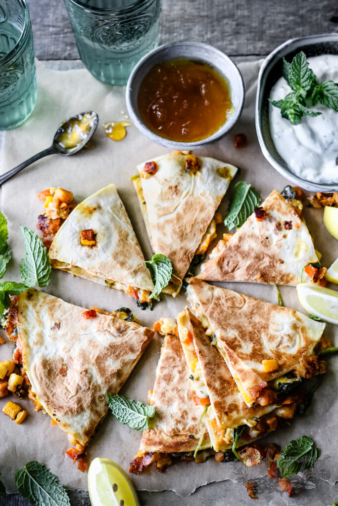 CURRY VEGGIE QUESADILLAS