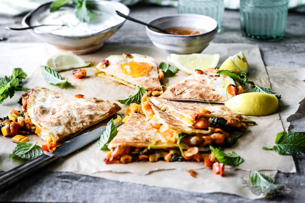 CURRY VEGGIE QUESADILLAS