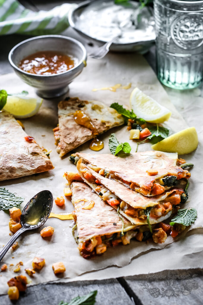 CURRY VEGGIE QUESADILLAS