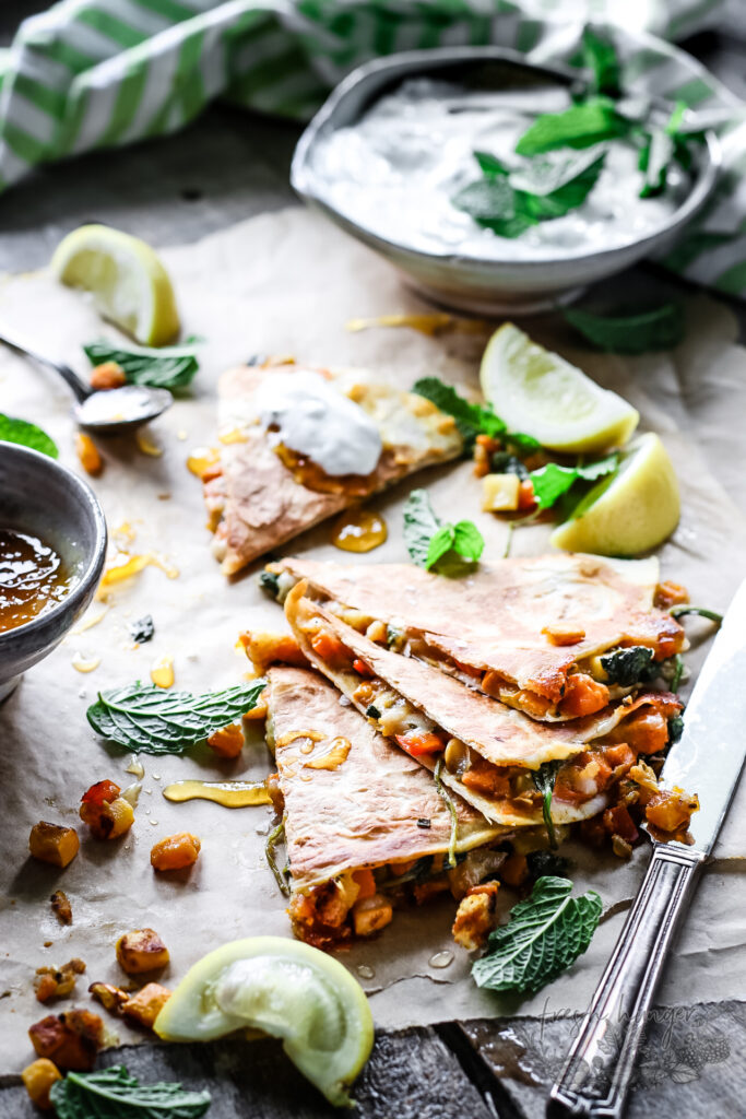 CURRY VEGGIE QUESADILLAS